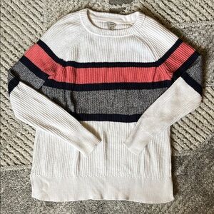 Cozy and Warm White L.L. Bean Crew Neck Sweater - Size M Fall Winter Vibes